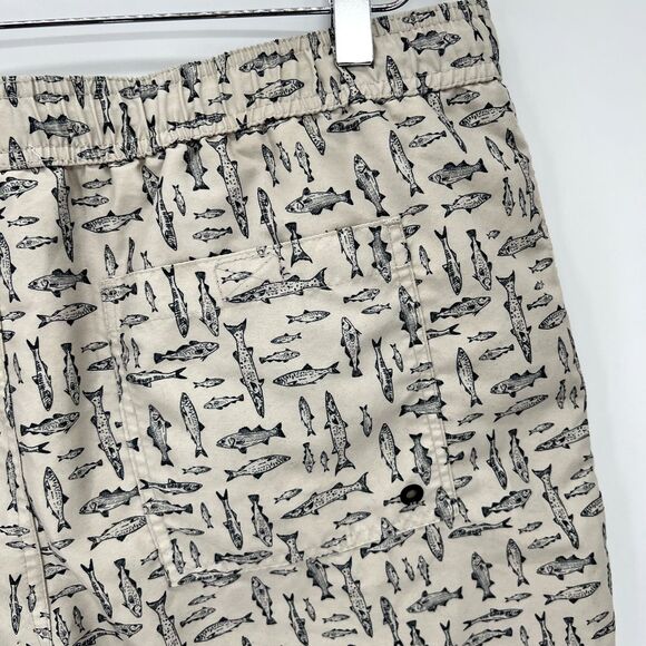 Eddie Bauer Volley Swim Trunks Mens Size L‎ Fish Print SPF 50+ Inseam 7" Shorts - Picture 6 of 13